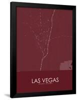 Las Vegas, United States of America Red Map-null-Framed Poster