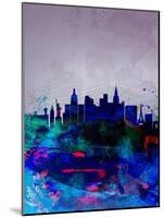 Las Vegas Watercolor Skyline-NaxArt-Mounted Art Print