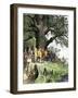 Lasalle at the Mouth of the Mississippi River Claims Louisiana for France 1682-null-Framed Giclee Print
