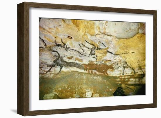 Lascaux Caves, Right Wall of the Hall of Bulls, C. 17,000 BC-null-Framed Giclee Print