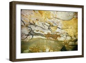 Lascaux Caves, Right Wall of the Hall of Bulls, C. 17,000 BC-null-Framed Giclee Print