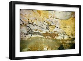 Lascaux Caves, Right Wall of the Hall of Bulls, C. 17,000 BC-null-Framed Giclee Print