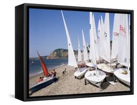 Laser Dinghies, Sidmouth, Devon, England, United Kingdom-Cyndy Black-Framed Stretched Canvas