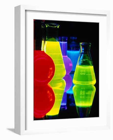 Laser Dyes in Flasks-Charles O'Rear-Framed Photographic Print