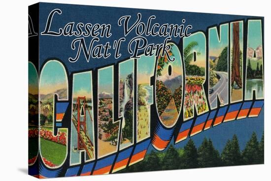 Lassen Volcanic National Park, CA - Large Letter Scenes-Lantern Press-Stretched Canvas