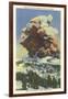 Lassen Volcano Erupting-null-Framed Art Print