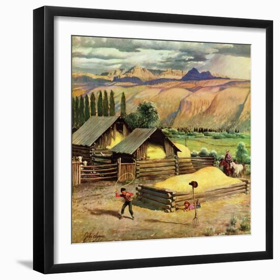 "Lasso Practice", September 18, 1954-John Clymer-Framed Giclee Print