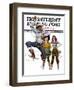 "Lasso Tricks," Saturday Evening Post Cover, July 29, 1939-Floyd Davis-Framed Giclee Print