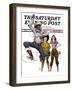 "Lasso Tricks," Saturday Evening Post Cover, July 29, 1939-Floyd Davis-Framed Giclee Print