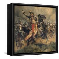 Last Charge of the General Lassalle, Battle of Wagram, July 6, 1809-Edouard Detaille-Framed Stretched Canvas