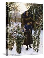 Last Flowers, 1890-Jules Breton-Stretched Canvas