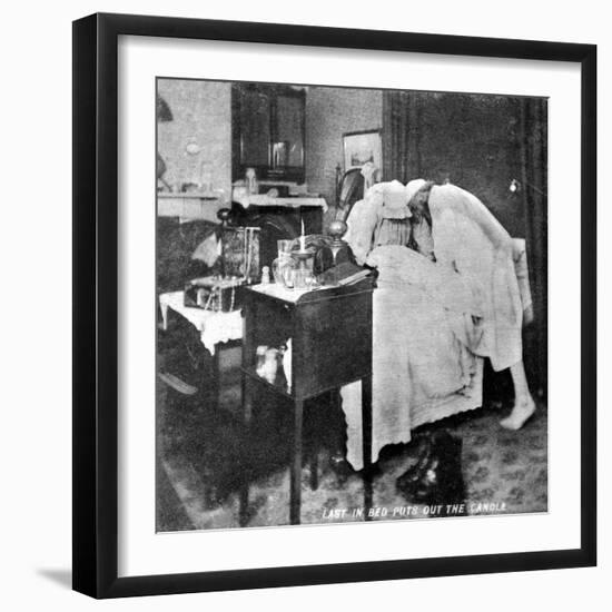 Last in Bed Puts Out the Candle, Late 19th Century-null-Framed Giclee Print