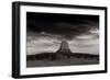 Last Light On Devils Tower BW-Steve Gadomski-Framed Photographic Print