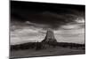 Last Light On Devils Tower BW-Steve Gadomski-Mounted Photographic Print