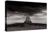 Last Light On Devils Tower BW-Steve Gadomski-Stretched Canvas