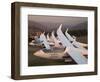 Last Light on Gliders at Fai World Sailplane Grand Prix, Vitacura Airfield, Santiago, Chile-David Wall-Framed Photographic Print