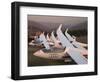 Last Light on Gliders at Fai World Sailplane Grand Prix, Vitacura Airfield, Santiago, Chile-David Wall-Framed Photographic Print