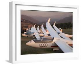 Last Light on Gliders at Fai World Sailplane Grand Prix, Vitacura Airfield, Santiago, Chile-David Wall-Framed Photographic Print