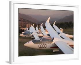 Last Light on Gliders at Fai World Sailplane Grand Prix, Vitacura Airfield, Santiago, Chile-David Wall-Framed Photographic Print