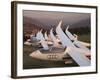 Last Light on Gliders at Fai World Sailplane Grand Prix, Vitacura Airfield, Santiago, Chile-David Wall-Framed Photographic Print