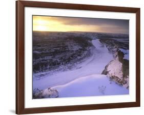 Last Light on Wintry Little Missouri River in Theodore Roosevelt National Park, North Dakota, USA-Chuck Haney-Framed Photographic Print