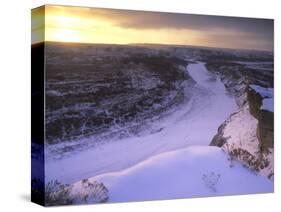 Last Light on Wintry Little Missouri River in Theodore Roosevelt National Park, North Dakota, USA-Chuck Haney-Stretched Canvas