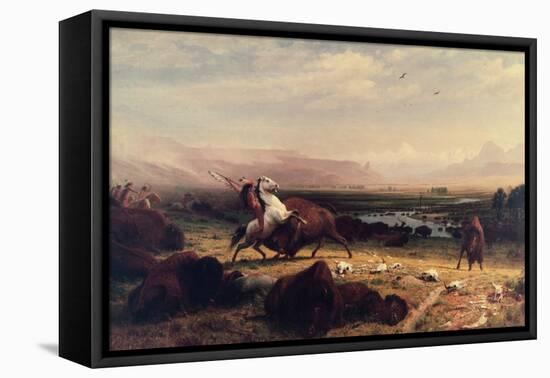 Last of the Buffalo-Albert Bierstadt-Framed Stretched Canvas