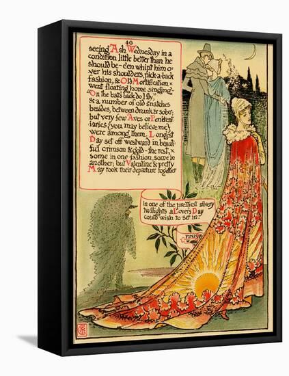 Last Of The Reveler Days Leave The Party-Walter Crane-Framed Stretched Canvas