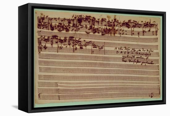 Last Page of the Art of Fugue, 1740S-Johann Sebastian Bach-Framed Stretched Canvas