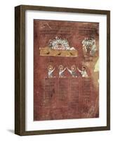 Last Supper and the Washing of Feet, Miniature from the Gospels Called Rossanensis-null-Framed Giclee Print