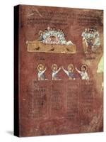 Last Supper and the Washing of Feet, Miniature from the Gospels Called Rossanensis-null-Stretched Canvas