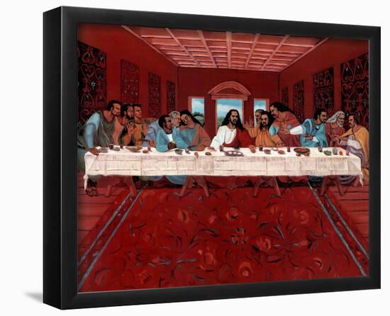 Last Supper Black Jesus Christ religious Print POSTER-null-Framed Poster