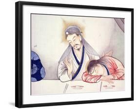 Last Supper, Christ and St John-Chinese School-Framed Giclee Print