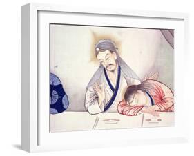 Last Supper, Christ and St John-Chinese School-Framed Giclee Print