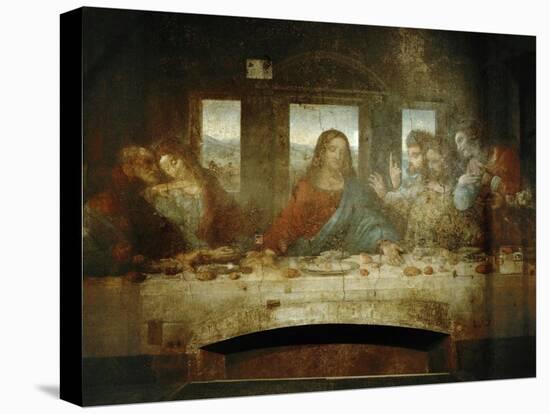 Last Supper, Detail of Christ with Apostles, 1498-Leonardo da Vinci-Stretched Canvas