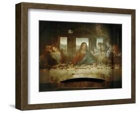 Last Supper, Detail of Christ with Apostles, 1498-Leonardo da Vinci-Framed Giclee Print