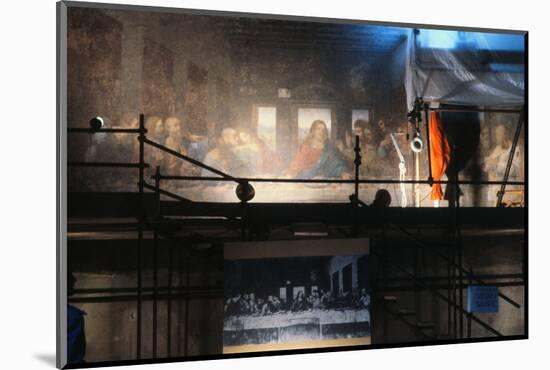 Last Supper Fresco during Restoration-Neil Kirk-Mounted Photographic Print