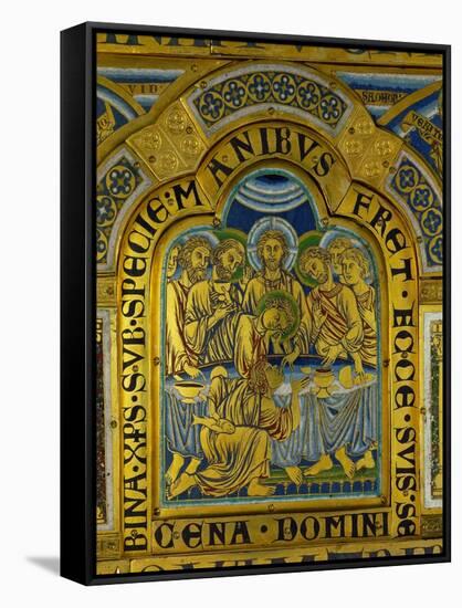 Last Supper, from the Verdun Altar, Enamel in Champleve Technique on Gilded Copper, Begun 1181-Nicholas of Verdun-Framed Stretched Canvas