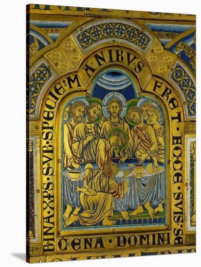 Last Supper, from the Verdun Altar, Enamel in Champleve Technique on Gilded Copper, Begun 1181-Nicholas of Verdun-Stretched Canvas