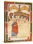 Last Supper, Miniature from the Matilde of Canossa Gospels, Italy 12th Century-null-Stretched Canvas