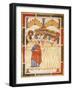 Last Supper, Miniature from the Matilde of Canossa Gospels, Italy 12th Century-null-Framed Giclee Print
