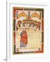 Last Supper, Miniature from the Matilde of Canossa Gospels, Italy 12th Century-null-Framed Giclee Print