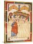 Last Supper, Miniature from the Matilde of Canossa Gospels, Italy 12th Century-null-Stretched Canvas