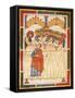 Last Supper, Miniature from the Matilde of Canossa Gospels, Italy 12th Century-null-Framed Stretched Canvas