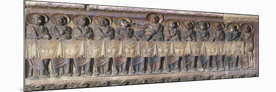 Last Supper, Scene of Jesus' Passion, by Campionesi Masters, Railing Decorated in Relief, Ambo-null-Mounted Giclee Print