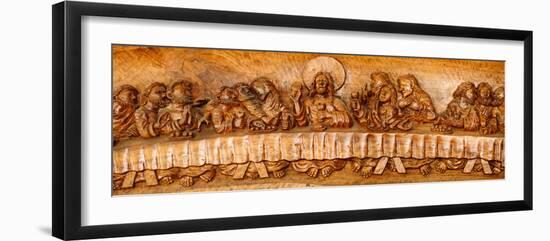 Last supper sculptures carving on wall, Vigan, Ilocos Sur, Philippines-null-Framed Photographic Print