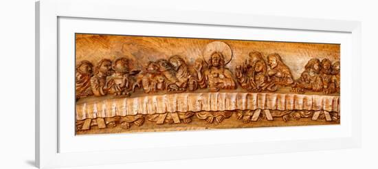 Last supper sculptures carving on wall, Vigan, Ilocos Sur, Philippines-null-Framed Photographic Print