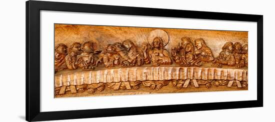 Last supper sculptures carving on wall, Vigan, Ilocos Sur, Philippines-null-Framed Photographic Print