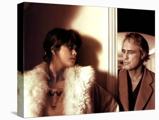 LAST TANGO IN PARIS, 1972 directed by BERNADO BERTOLUCCI Maria Schneider and Marlon Brando (photo)-null-Stretched Canvas