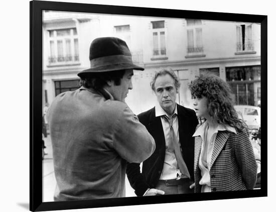 LAST TANGO IN PARIS, 1972 directed by BERNADO BERTOLUCCI On the set, Bernado Bertolucci directs Mar-null-Framed Photo